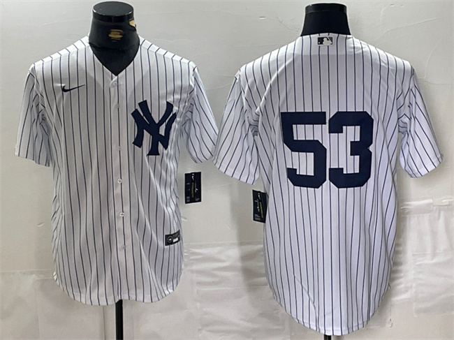 Men's New York Yankees #53 Bobby Abreu White Cool Base Stitched Baseball Jersey